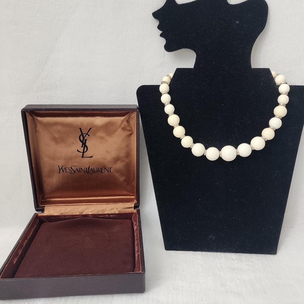 Auth YSL Yves Saint Laurent Classic Retro Short Necklace - Picture 2 of 7